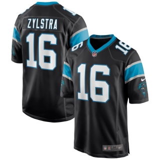 Men's Carolina Panthers Brandon Zylstra Nike Black Game Jersey