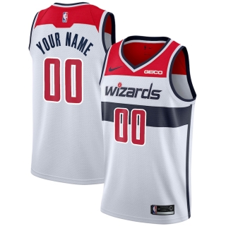 Men's Washington Wizards Nike White Swingman Custom Jersey - Association Edition