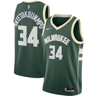 Men's Milwaukee Bucks Giannis Antetokounmpo Nike Green 2020-21 Swingman Jersey - Icon Edition