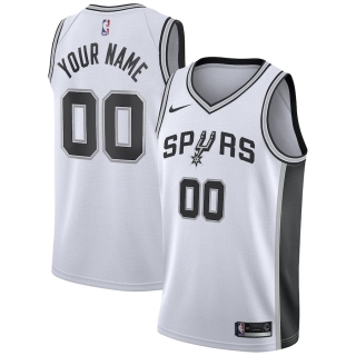 Men's San Antonio Spurs Nike White 2020-21 Swingman Custom Jersey – Association Edition