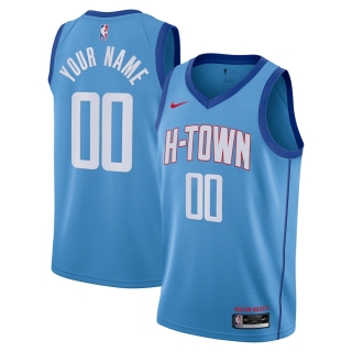 Men's Houston Rockets Nike Blue 2020-21 Swingman Custom Jersey - City Edition