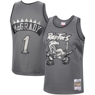 Men's Toronto Raptors Tracy McGrady Mitchell & Ness Charcoal Hardwood Classics Retired Player 1998-99 Metal Works Swingman Jersey