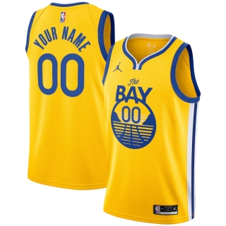 Men's Golden State Warriors Jordan Brand Gold - Swingman Custom Jersey - Statement Edition