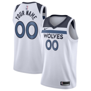 Men's Minnesota Timberwolves Nike White 2020-21 Swingman Custom Jersey – Association Edition