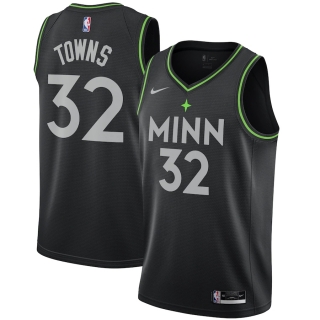Men's Minnesota Timberwolves Karl-Anthony Towns Nike Black 2020-21 Swingman Player Jersey – City Edition