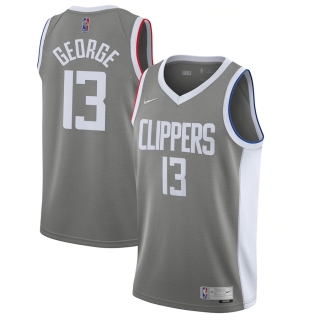 Men's LA Clippers Paul George Nike Gray 2020-21 Swingman Player Jersey – Earned Edition