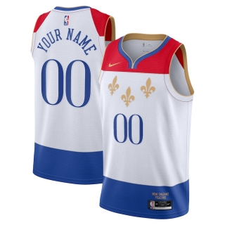 Men's New Orleans Pelicans Nike White 2020-21 Swingman Custom Jersey - City Edition