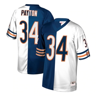 Men's Chicago Bears Walter Payton Mitchell & Ness Navy White Retired Player Split Replica Jersey
