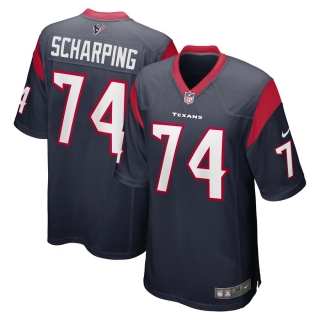 Men's Houston Texans Max Scharping Nike Navy Game Jersey