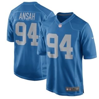 Men's Detroit Lions Ziggy Ansah Nike Blue Throwback Game Jersey