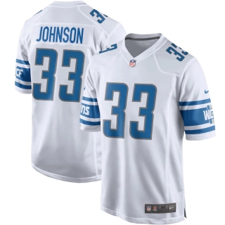 Men's Detroit Lions Kerryon Johnson Nike White Game Jersey