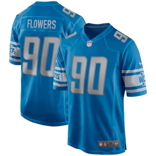Men's Detroit Lions Trey Flowers Nike Blue Game Player Jersey