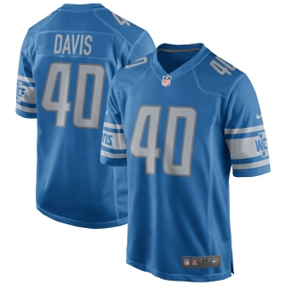 Men's Detroit Lions Jarrad Davis Nike Blue Game Jersey