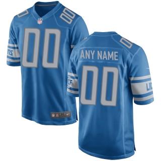 Men's Detroit Lions Nike Blue Custom Game Jersey