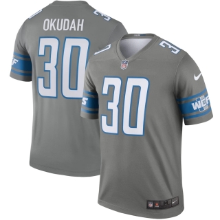 Men's Detroit Lions Jeff Okudah Nike Steel Legend Jersey