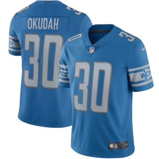 Men's Detroit Lions Jeff Okudah Nike Blue Vapor Limited Jersey