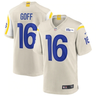 Men's Los Angeles Rams Jared Goff Nike Bone Game Jersey