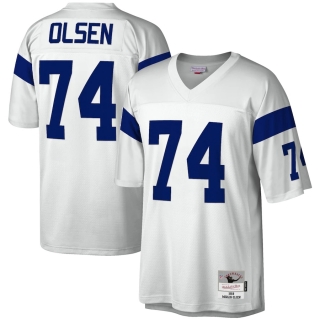Men's Los Angeles Rams Merlin Olsen Mitchell & Ness White 1969 Legacy Replica Jersey