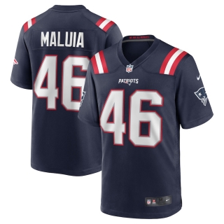Men's New England Patriots Cassh Maluia Nike Navy Team Game Jersey