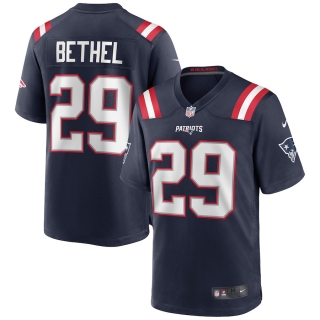 Men's New England Patriots Justin Bethel Nike Navy Game Jersey