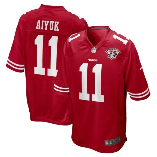 Men's San Francisco 49ers Brandon Aiyuk Nike Scarlet 75th Anniversary Player Game Jersey