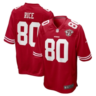 Men's San Francisco 49ers Jerry Rice Nike Scarlet 75th Anniversary Game Retired Player Jersey