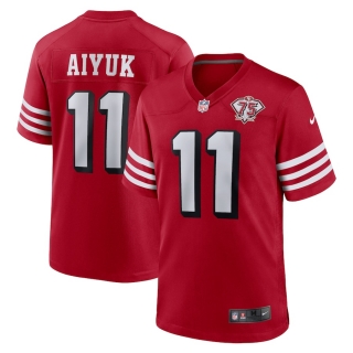 Men's San Francisco 49ers Brandon Aiyuk Nike Scarlet 75th Anniversary Alternate Player Game Jersey