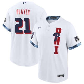 Men's Philadelphia Phillies Nike White 2021 MLB All-Star Game Custom Replica Jersey