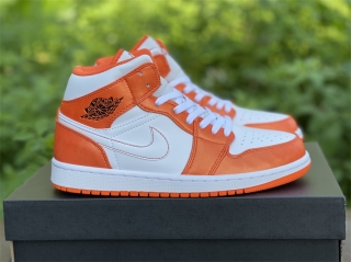 Authentic Air Jordan 1 Mid'White Orange'