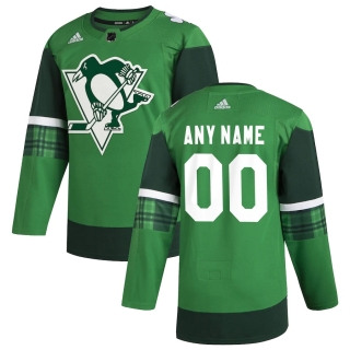 Men's Pittsburgh Penguins adidas Green 2020 St Patrick's Day Custom Jersey