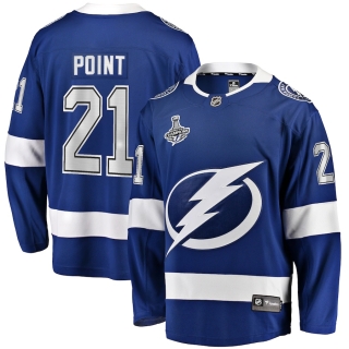 Men's Tampa Bay Lightning Brayden Point Fanatics Branded Blue 2021 Stanley Cup Champions Home Breakaway Player Jersey