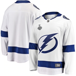 Men's Tampa Bay Lightning Fanatics Branded White Away 2021 Stanley Cup Final Bound Breakaway Jersey