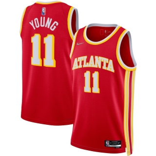 Men's Atlanta Hawks Trae Young Nike Red 2021-22 Diamond Swingman Jersey - Icon Edition
