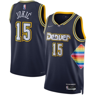Men's Denver Nuggets Nikola Jokic Nike Navy 2021-22 Swingman Jersey - City Edition
