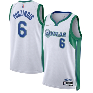 Men's Dallas Mavericks Kristaps Porzingis Nike White 2021-22 Swingman Jersey - City Edition