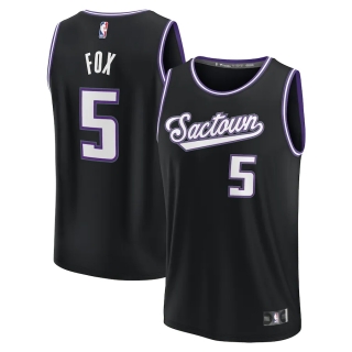 Men's Sacramento Kings De'Aaron Fox Fanatics Branded Black 2021-22 Fast Break Replica Jersey - City Edition