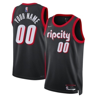 Men's Portland Trail Blazers Nike Black 2021-22 Swingman Custom Jersey - City Edition