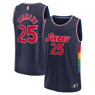 Men's Philadelphia 76ers Ben Simmons Fanatics Branded Navy 2021-22 Fast Break Replica Jersey - City Edition