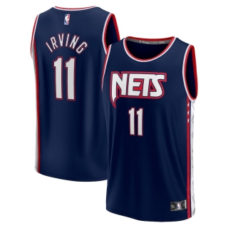 Men's Brooklyn Nets Kyrie Irving Fanatics Branded Navy 2021-22 Fast Break Replica Jersey - City Edition