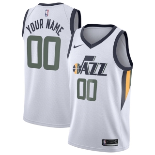 Men's Utah Jazz Nike White 2020-21 Swingman Custom Jersey - Association Edition