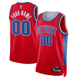 Men's Detroit Pistons Nike Red 2021-22 Swingman Custom Jersey - City Edition