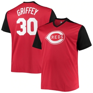 Men's Cincinnati Reds Ken Griffey Jr Red Black Cooperstown Collection Replica Player Jersey
