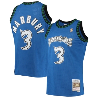 Men's Minnesota Timberwolves Stephon Marbury Mitchell & Ness Blue 1996-97 Hardwood Classics Swingman Jersey