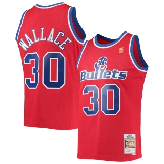 Men's Washington Bullets Ben Wallace Mitchell & Ness Red 1996-97 Hardwood Classics Swingman Jersey