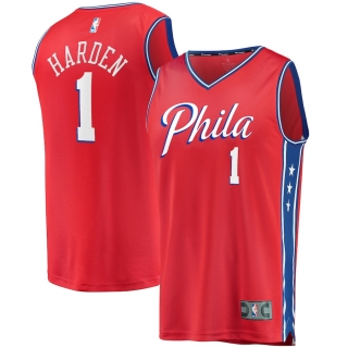 Men's Philadelphia 76ers James Harden Fanatics Branded Red Fastbreak Replica Player Jersey - Statement Edition