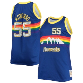 Men's Denver Nuggets Dikembe Mutombo Mitchell & Ness Blue Big & Tall 1991-92 NBA 75th Anniversary Diamond Swingman Jersey