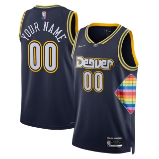 Men's Denver Nuggets Nike Navy 2021-22 Swingman Custom Jersey - City Edition