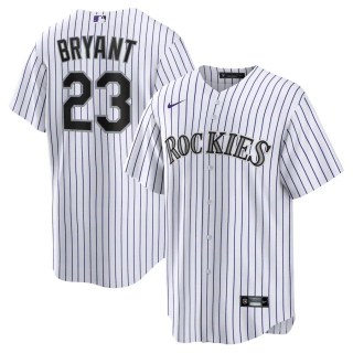 Men's Colorado Rockies Kris Bryant Nike White Purple Replica Player Jersey