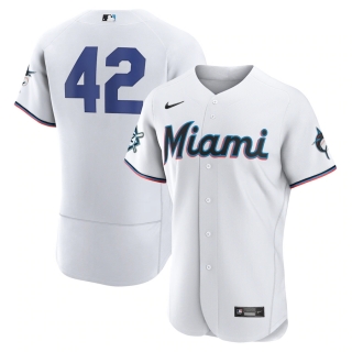 Men's Miami Marlins Jackie Robinson Nike White Authentic Player Jersey