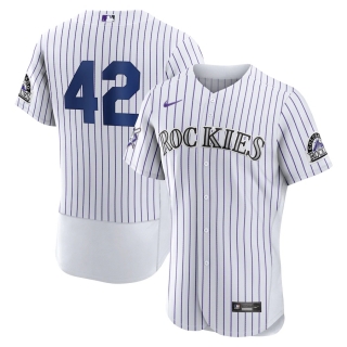Men's Colorado Rockies Jackie Robinson Nike White Authentic Player Jersey